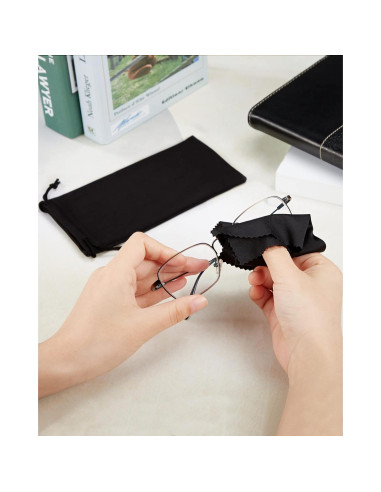 Flutesan 40 Fundas Microfibra para Gafas + 2 Paños Limpieza