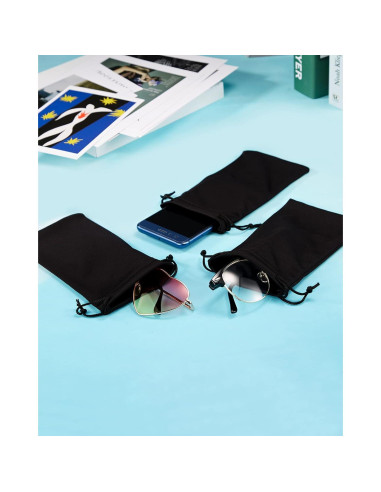 Flutesan 40 Fundas Microfibra para Gafas + 2 Paños Limpieza