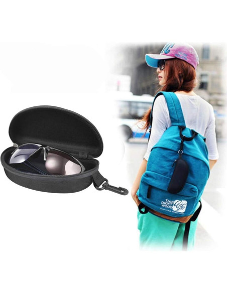 Estuche Duro Impermeable para Gafas de Sol Negro 17x7.5cm