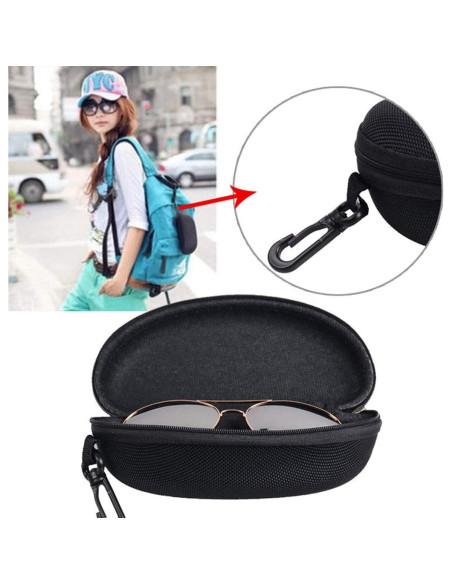 Estuche Duro Impermeable para Gafas de Sol Negro 17x7.5cm