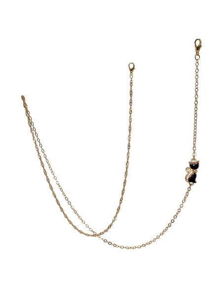 Cadena de Gafas Oro Gato 71 cm Elegante para Mujeres