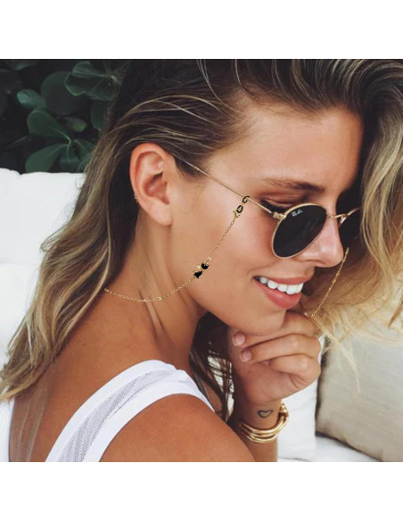 Cadena de Gafas Oro Gato 71 cm Elegante para Mujeres