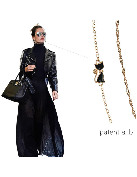 Cadena de Gafas Oro Gato 71 cm Elegante para Mujeres