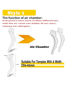 Soporte de oreja para gafas Silicona 12 pares Transparente 2