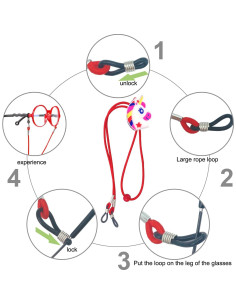 Cinta para Gafas Niños 10 Pcs Unicornio Ajustable 2