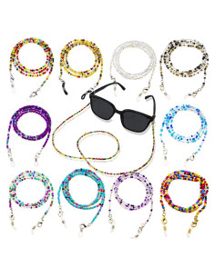 Paquete de 12 cadenas de gafas de cuentas para mujeres 70 cm