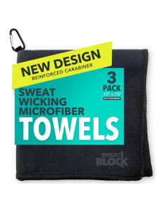 Pañuelos de Microfibra SweatBlock 38x38 cm 3 Unidades Negro