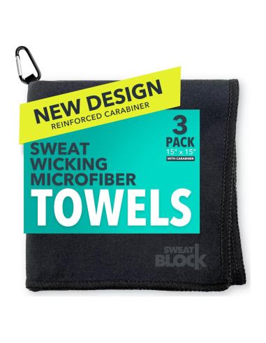 Pañuelos de Microfibra SweatBlock 38x38 cm 3 Unidades Negro