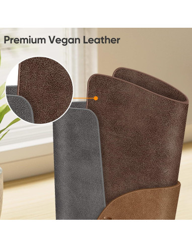 Soporte para Gafas Fintie - Estuche de Cuero Vegano Marrón