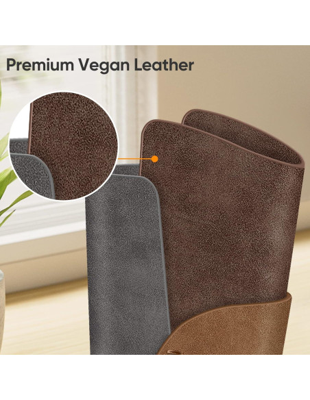 Soporte para Gafas Fintie - Estuche de Cuero Vegano Marrón