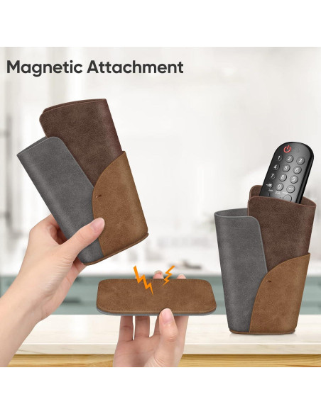 Soporte para Gafas Fintie - Estuche de Cuero Vegano Marrón