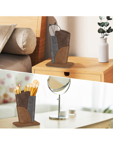 Soporte para Gafas Fintie - Estuche de Cuero Vegano Marrón