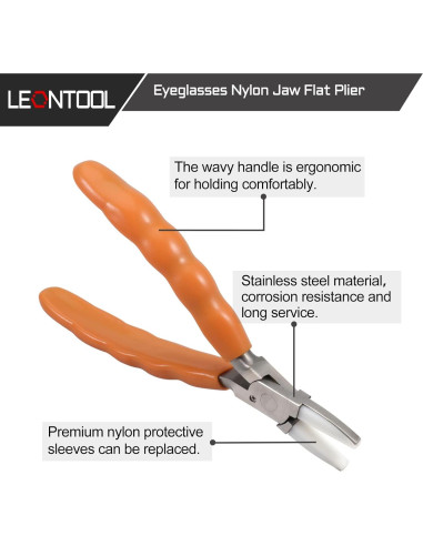 Alicates Planos LEONTOOL 15.24 cm Acero Inoxidable Ergonómico