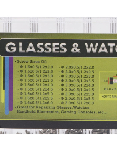 Kit de Tornillos Mini de Acero Inoxidable 1800pcs Restokki