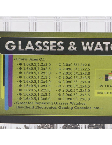 Kit de Tornillos Mini de Acero Inoxidable 1800pcs Restokki