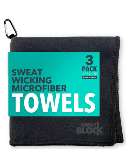 Pañuelos de Microfibra SweatBlock 38x38 cm 3 Unidades Negro