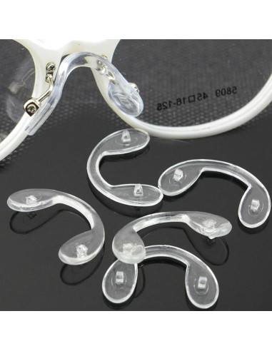 10 Pares de Almohadillas de Nariz de Silicona Transparente