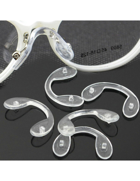 10 Pares de Almohadillas de Nariz de Silicona Transparente