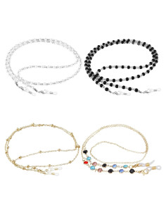 Cadenas para Gafas ONESING 4 Pcs con Rhinestones y Cuentas