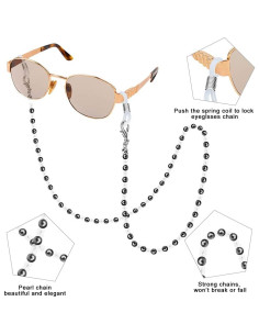 Cadenas para Gafas ONESING 4 Pcs con Rhinestones y Cuentas 2