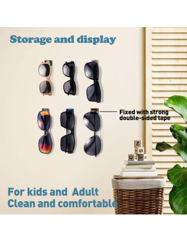 Organizador de Gafas 6 Piezas Gdnmpat Soporte Pared Gris