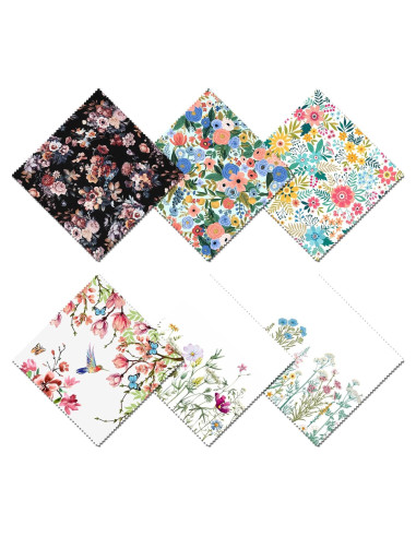 Paño de limpieza de gafas BHAHB 6 PCS microfibra floral