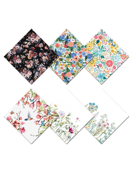 Paño de limpieza de gafas BHAHB 6 PCS microfibra floral