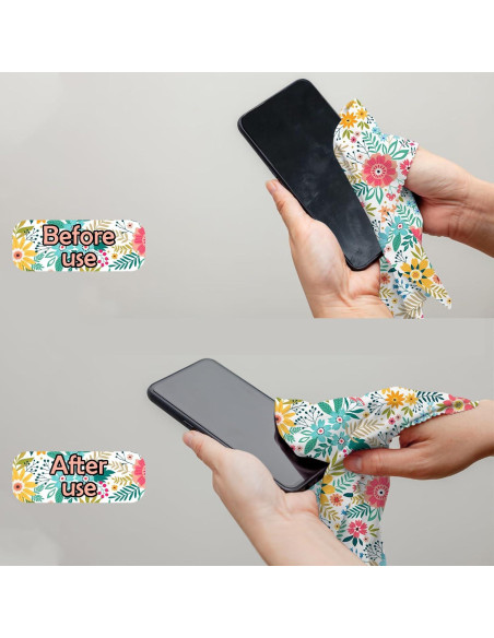 Paño de limpieza de gafas BHAHB 6 PCS microfibra floral