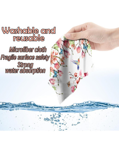 Paño de limpieza de gafas BHAHB 6 PCS microfibra floral