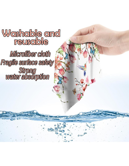 Paño de limpieza de gafas BHAHB 6 PCS microfibra floral