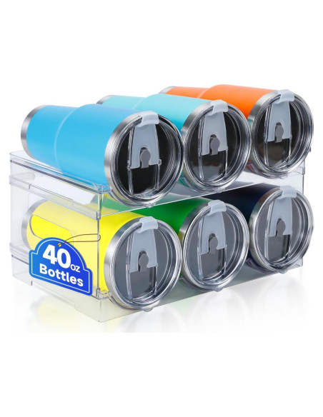 Organizador de Botellas de Agua Damomo 40 oz Apilable 2 Paquete Organizador de Botellas de Agua Damomo 40 oz Apilable 2 Paquete