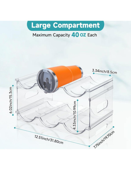 Organizador de Botellas de Agua Damomo 40 oz Apilable 2 Paquete Organizador de Botellas de Agua Damomo 40 oz Apilable 2 Paquete