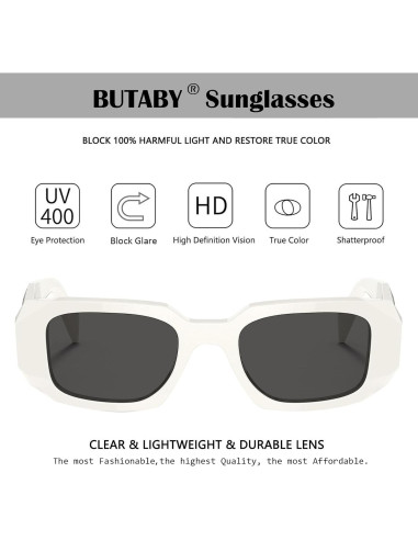 Gafas de Sol Rectangulares BUTABY UV400 Moda Unisex