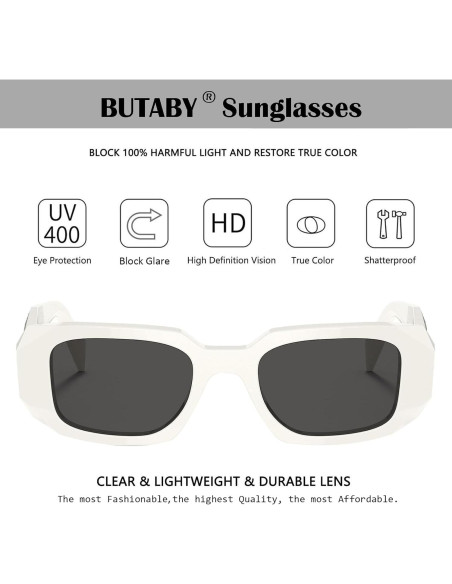 Gafas de Sol Rectangulares BUTABY UV400 Moda Unisex