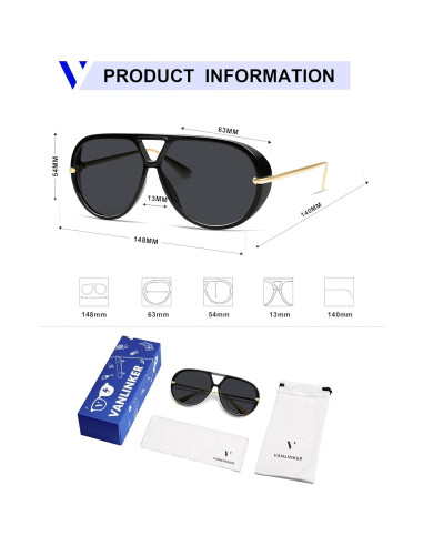 Gafas de sol aviador VANLINKER polarizadas UV400 grandes