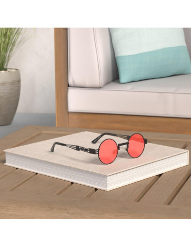 Gafas de sol redondas AIEYEZO steampunk 100% UV bloqueadas