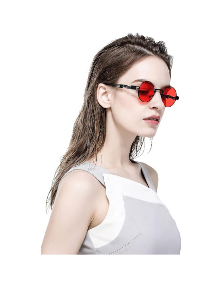 Gafas de sol redondas AIEYEZO steampunk 48mm UV400