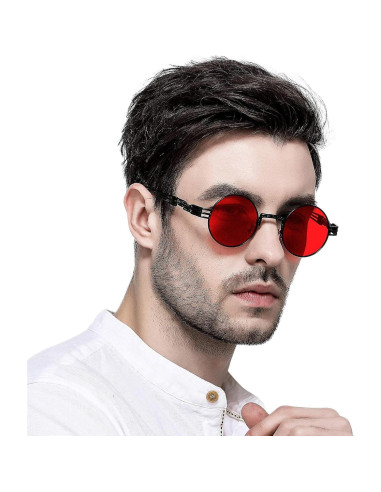 Gafas de sol redondas AIEYEZO steampunk 48mm UV400