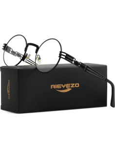 Gafas de sol redondas AIEYEZO Steampunk UV 100% bloqueadores 2