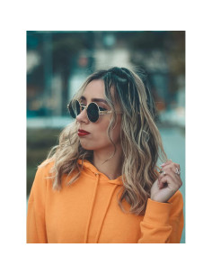 Gafas de sol redondas AIEYEZO steampunk 100% UV bloqueadores 2