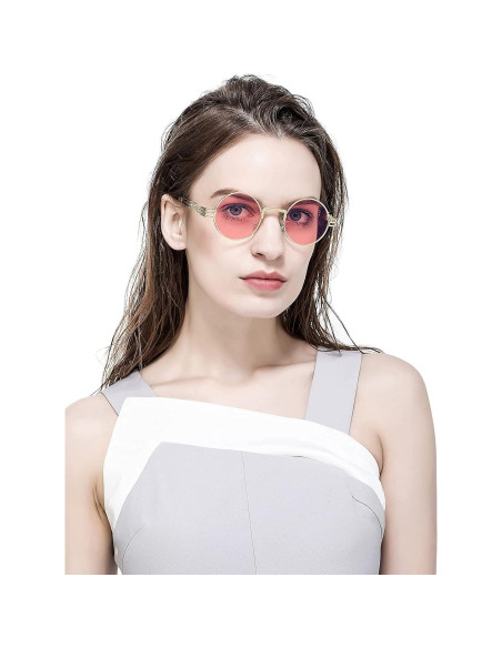 Gafas de sol redondas AIEYEZO steampunk 48mm UV400