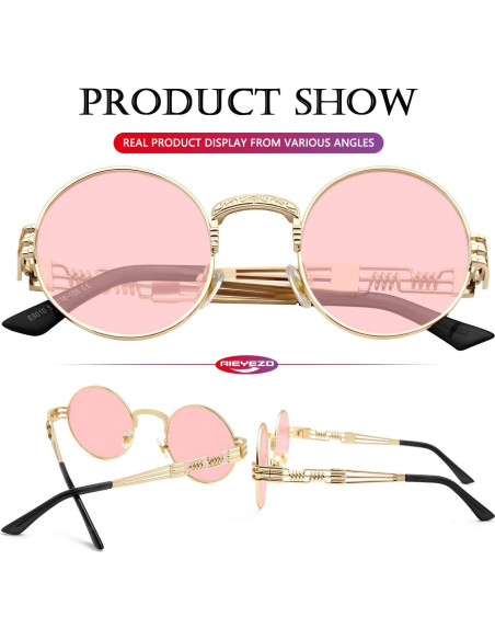Gafas de sol redondas AIEYEZO steampunk 48mm UV400