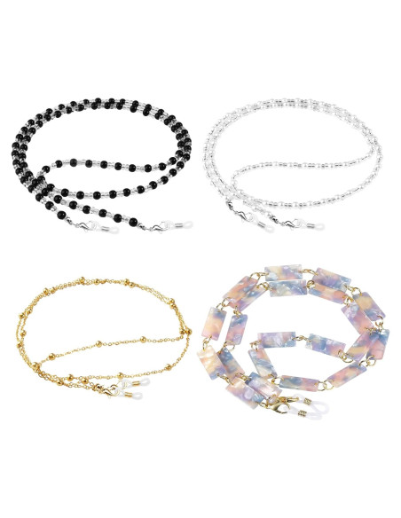 Cadenas para Gafas ONESING 4 Pcs Ajustables Multicolor