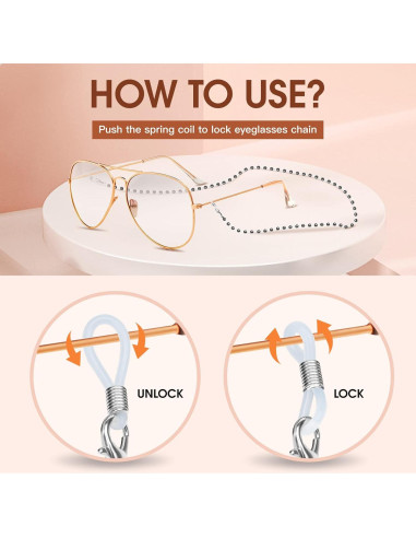 Cadenas para Gafas ONESING 4 Pcs Ajustables Multicolor