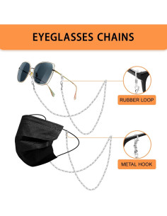 Cadenas para Gafas ONESING 4 Pcs Ajustables Multicolor 2