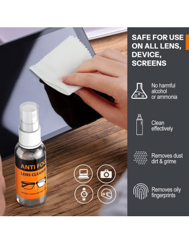 Kit de limpieza de gafas Maxsure con spray y paño