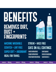 Limpiador de Lentes Ultra Clarity 29.57 ml + Paño Microfibra 2