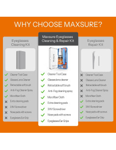 Kit de limpieza de gafas Maxsure 8 en 1 antiempañante 2