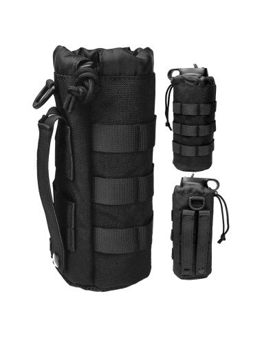 Bolsa Pouch para Botella Fyelo Táctica Negra 23x10 cm