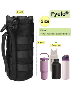 Bolsa Pouch para Botella Fyelo Táctica Negra 23x10 cm 2